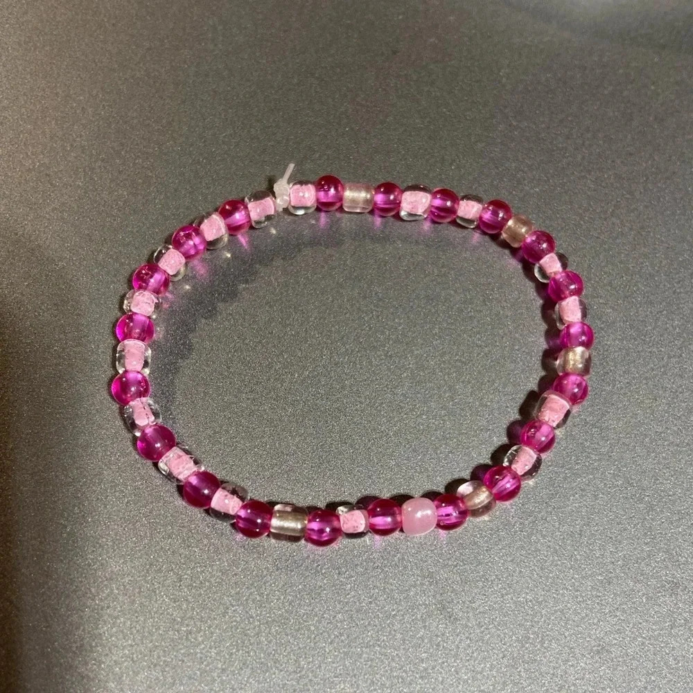 Pink beaded bracelet